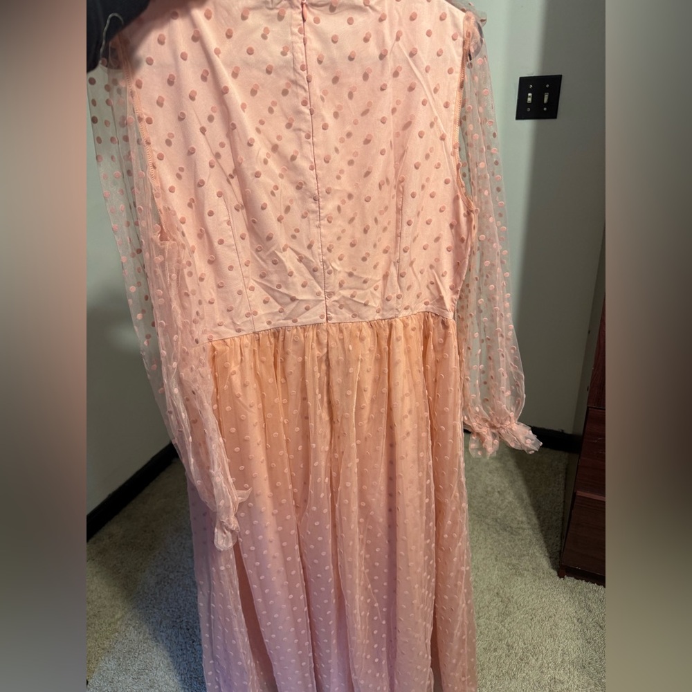 SHEIN Peach Polka Dot adult Dress
